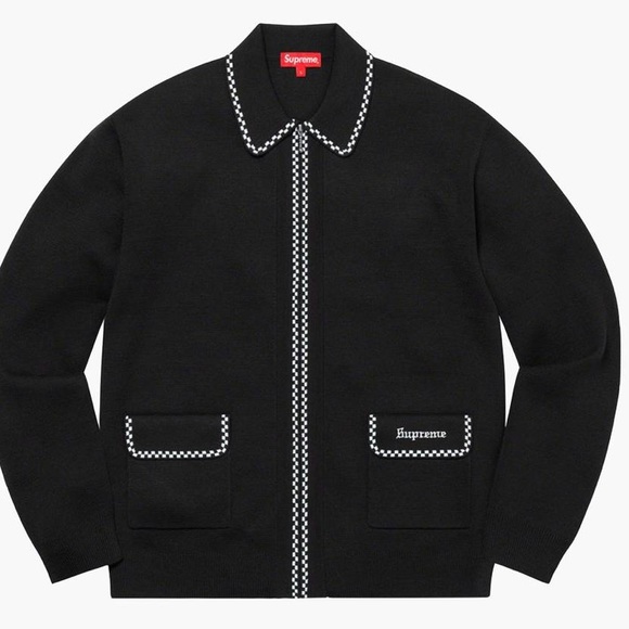Supreme Checkerboard Zip Up Sweater 